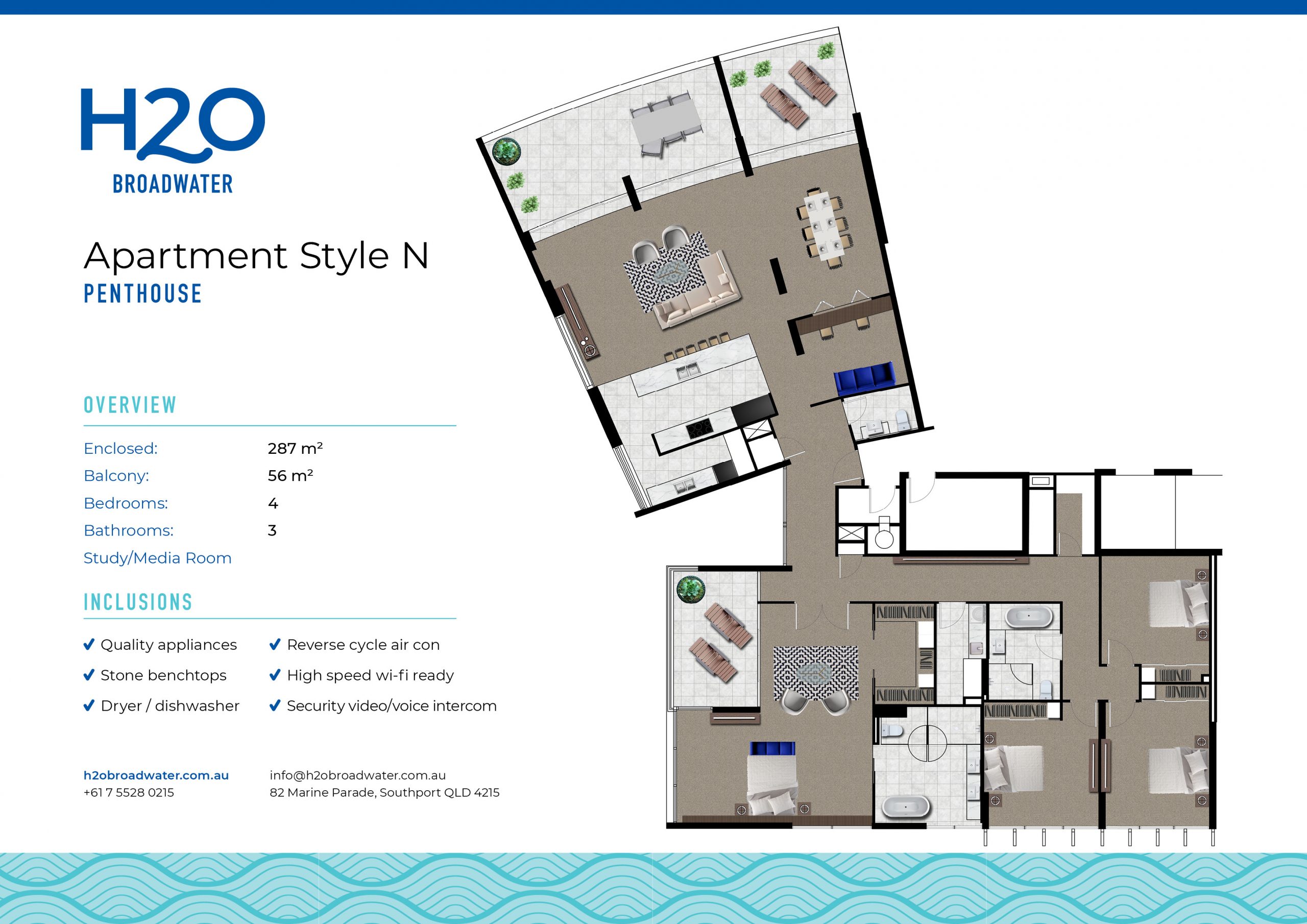 Floor Plans Discover your new apartment at H2O on the Broadwater
