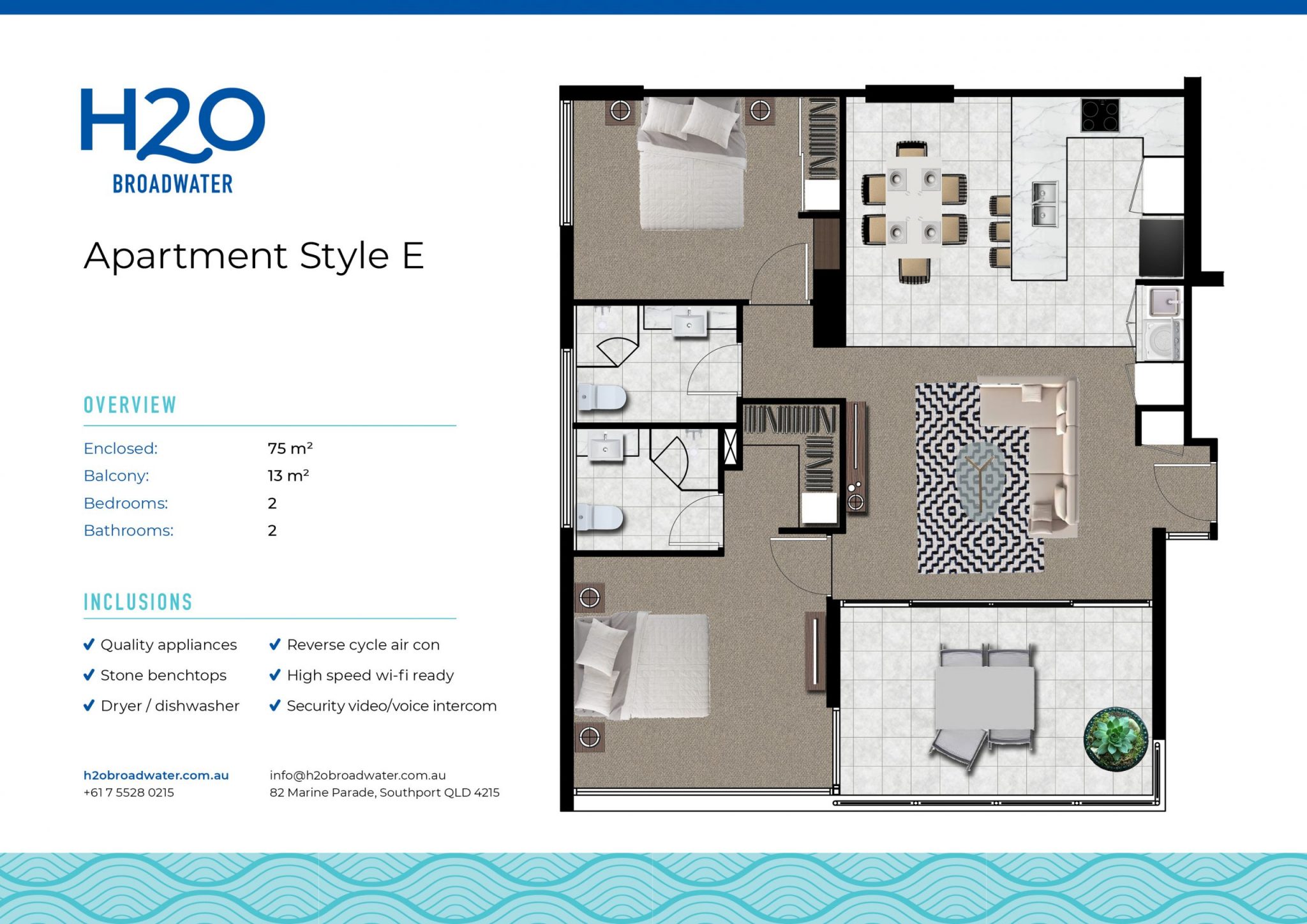 Floor Plans Discover your new apartment at H2O on the Broadwater
